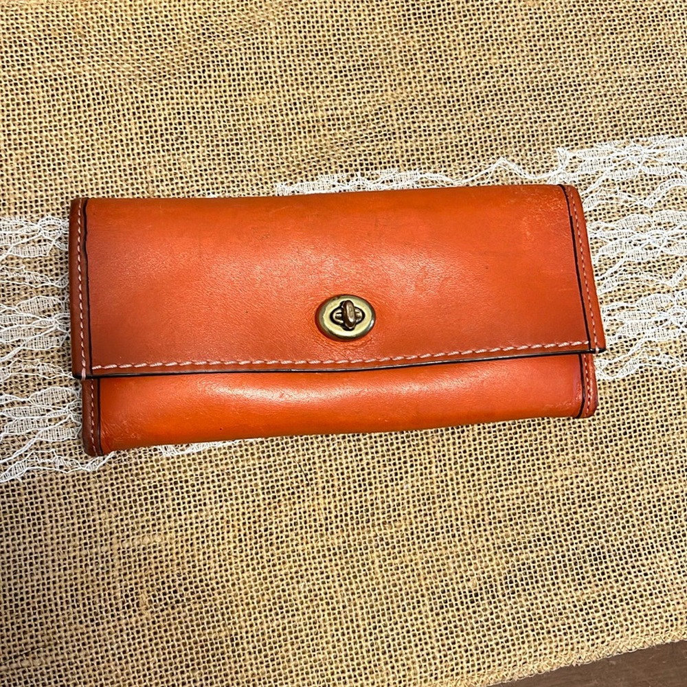 Orange coach wallet